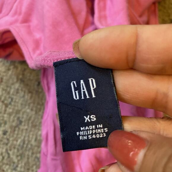 Y2K Gap Women XS Blouse Top Square Neck Pink Soft Jersey Knit Preppy Academia - Picture 3 of 7